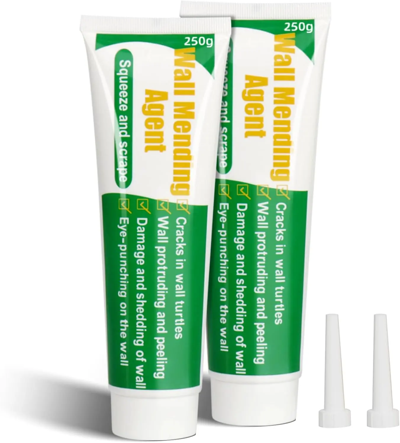 500g Wall Putty Hole Repair, Safe Wall Mending Agent, Drywall Repair Kit with Nozzle,Spackle for Drywall Paste, Easy to Fill Holes for  Metal Plaster Sheetrock Ceiling