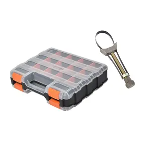 34-grid Tool Storage Box with Removable Divider, Double-sided Tool Organizer, Multifunctional Parts Box for Hardware, Screws, Bolts, Nails