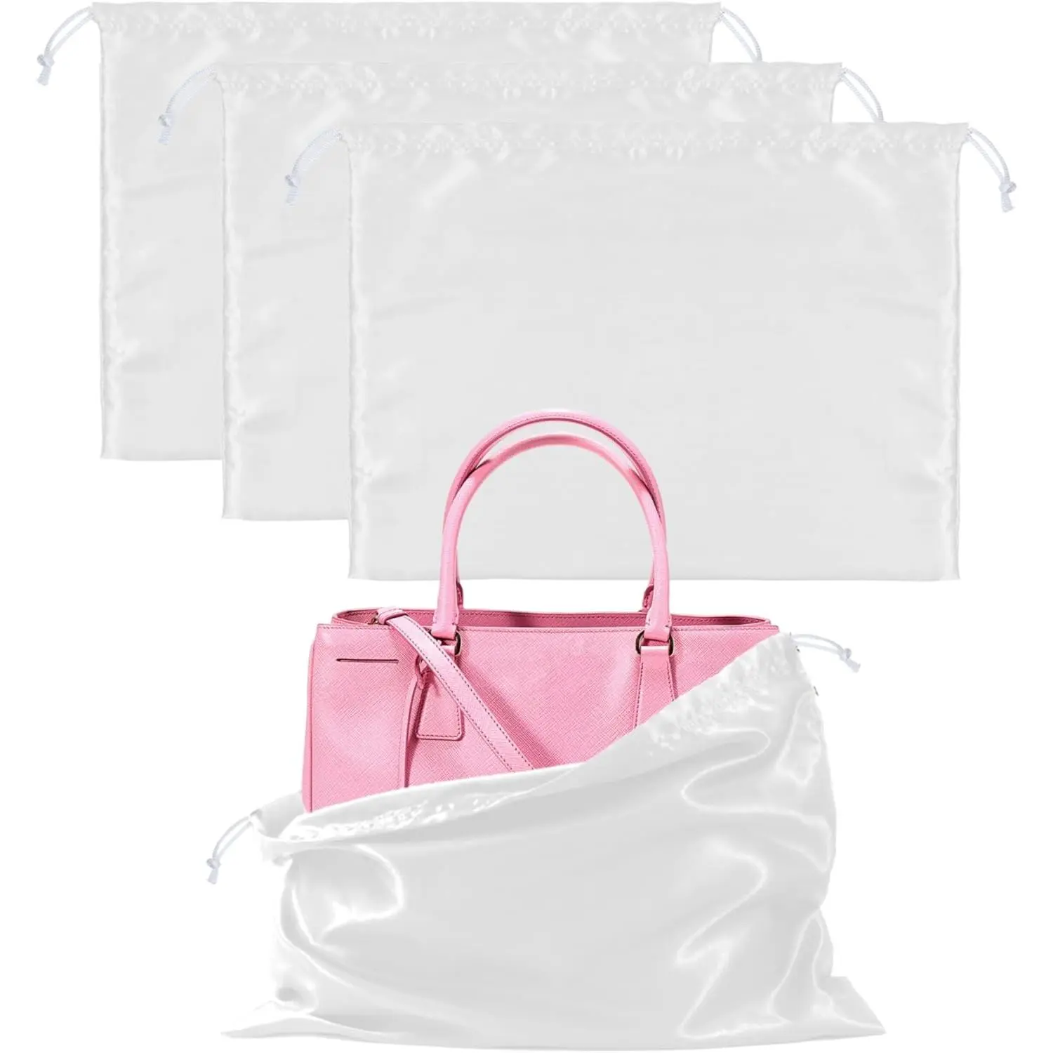 3 Pack Purse Dust Bags for Storage, Silk Dust Bags for Handbags, Dust Covers With Drawstring for Purse Shoes Boots