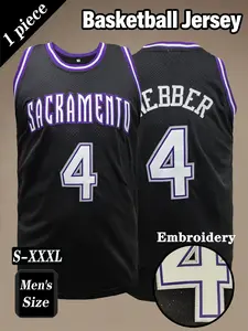 Men's # 4 Retro Basketball jersey, Classic Sacramento Embroidered Sportswear, Lightweight Jersey, Loose Breathable and Comfortable Sleeveless Tank Top, Unisex Suitable for Daily Outdoor Activities, Competitions, Training, Running and Exercise