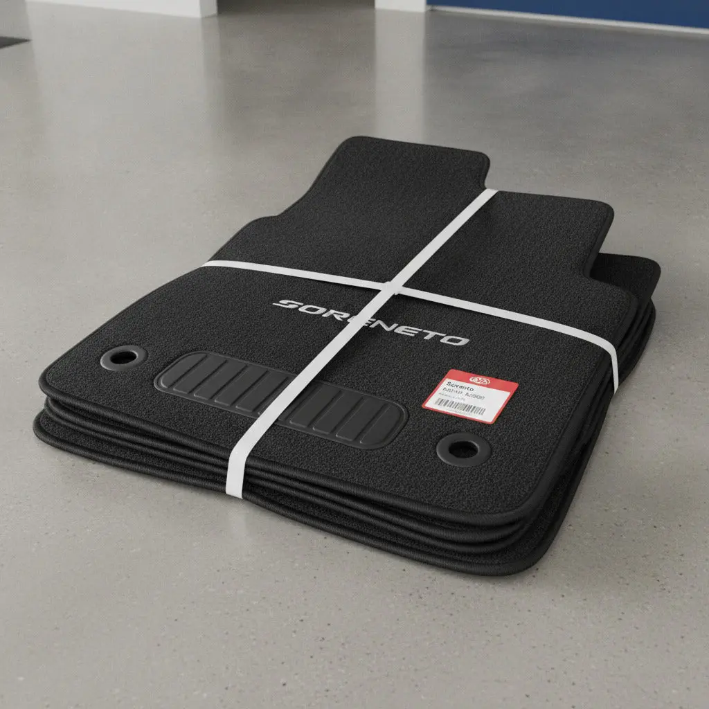 New OEM Kia Sorento Carpet Floor Mats 2021-2026 Gas ICE Models Black R5F14-AC000