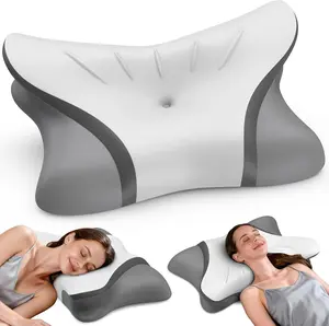 Cervical Neck Pillow for Pain Relief, Ergonomic Cooling Pillow for Head, Neck, Shoulder Support, Orthopedic Contour Pillow for Side, Back, Stomach Sleepers, Memory Foam Pillows