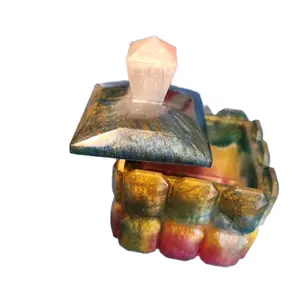 Resin Trinket Box with Lid - Colorful Design for Storage
