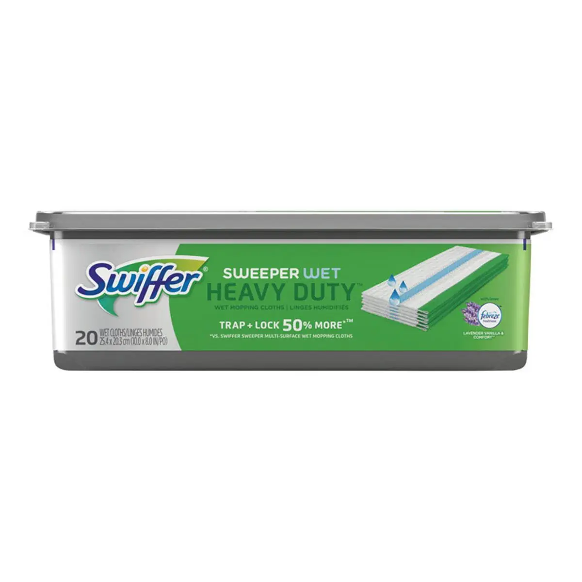 Swiffer SweeperWet Disposable Wet Dry Cleaning Cloths, Heavy-Duty Absorbent Refill Pads, 10x8 in, 20 Pads, 3.92 lbs, 20 Count
