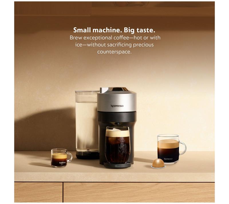 Nespresso Vertuo Pop+ Deluxe Coffee and Espresso Maker with Voucher for 50 Capsules