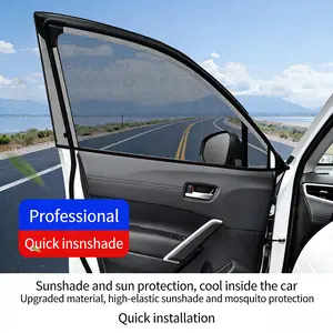 4-Piece Car Window Mesh Sunshade - Sun Shade for Car Window, Full-Coverage Bug & Insect Protection, Front + Rear Fit for Sedans & Small SUVs
