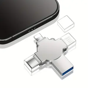 USB 3.0 Flash Drive Memory Stick for iPhone & Type-C, 128GB to 1TB Multi-Purpose Storage, 4 in 1 Micro USB Stick Pen Drive   Thumb Drive for iOS & Android & Type-C & PC USB External Memory