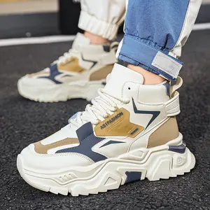 Men's High Top Chunky Sneakers, Fashion Platform Dad Shoes, Non-Slip Casual Sports Shoes for Men, Streetwear Hip Hop Style, All-Day Comfort Walking Boots