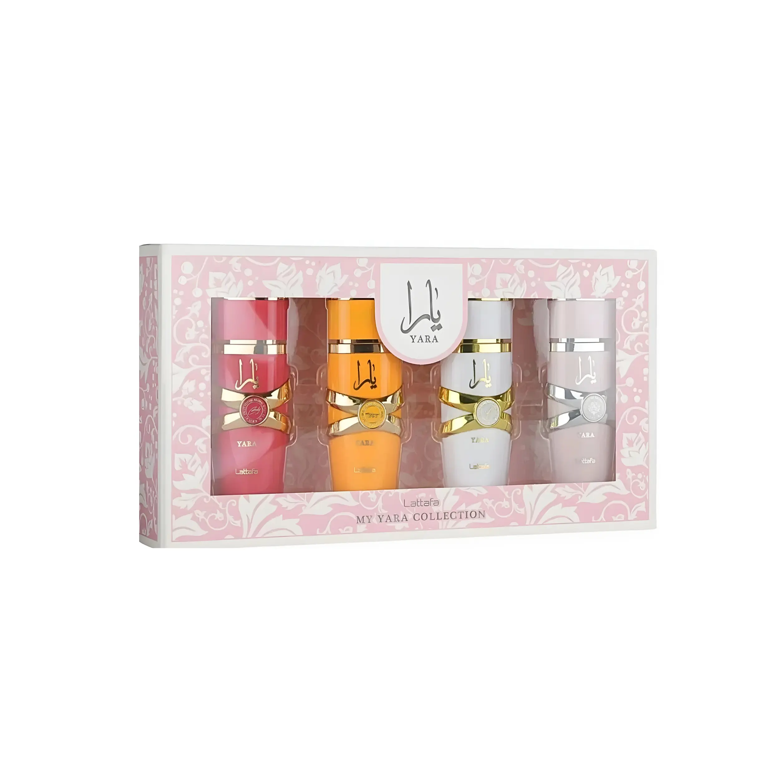 Lattafa My Yara Collection Women's 4-Piece Eau de Parfum (Edp) Gift Set - Versatile Fruity Floral-Oriental Fragrance Blend, 4x25ml Mini Purse Toiletries, Floral Accents Women's Fragrance, 1-1.9 Fl Oz Liquid Bottles, Adult Self Care, 36-Month Shelf Life, S