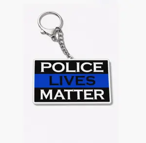 police Lives Matter Keychain Thin Blue Line
