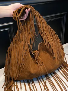 Retro fashion tassel one-shoulder underarm bag, niche design one-shoulder messenger bag, casual daily shoulder bag, Fringe Hobo Bag, Vintage Shoulder Bag, Crossbody Purses, Handbag Crossbody Bag, suitable for daily commuting, shopping and dating
