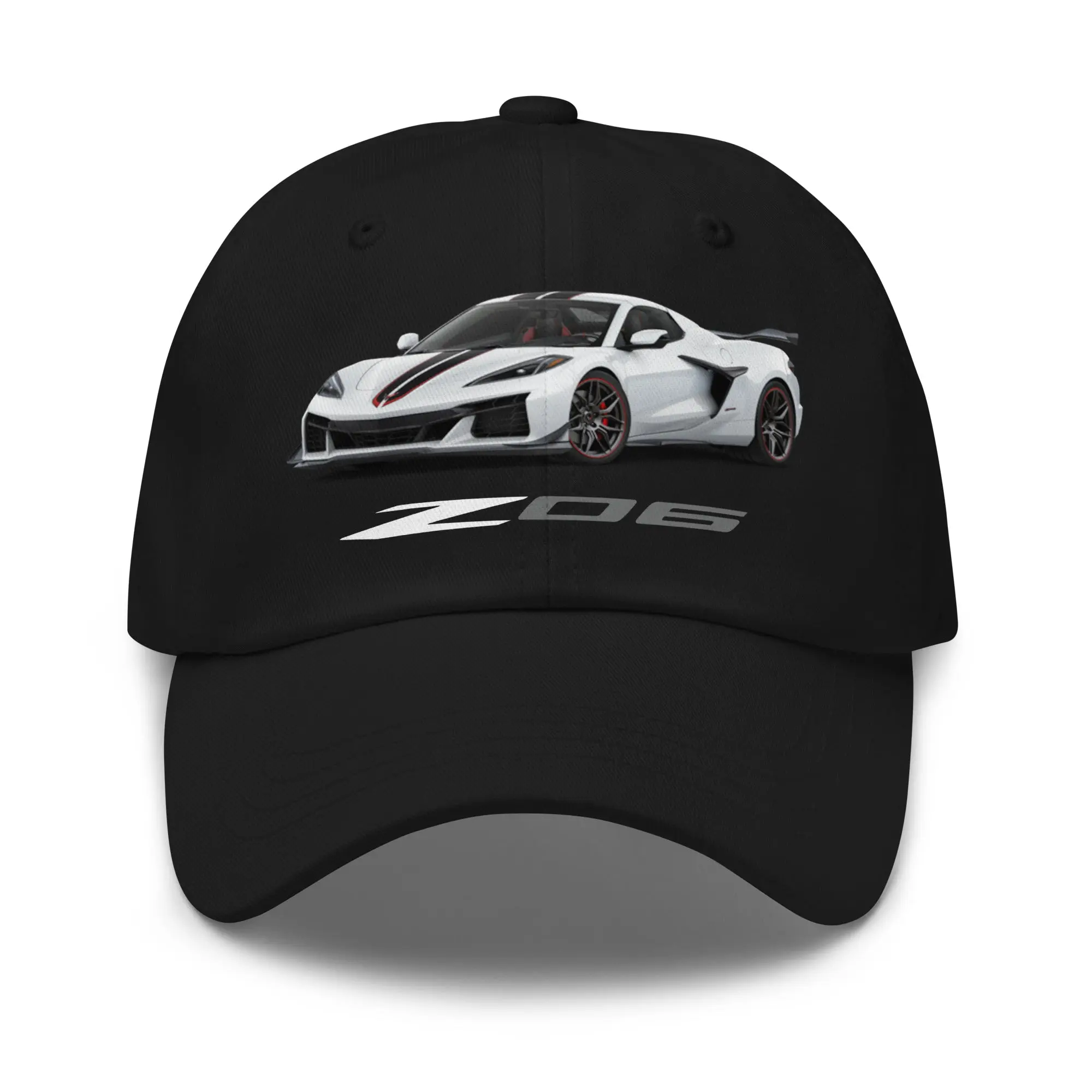 Corvette C8 Z06 Dad Hat, Adjustable Baseball Cap with Modern Supercar Design, Lightweight Comfortable Curved Bill Hat for Car Enthusiasts