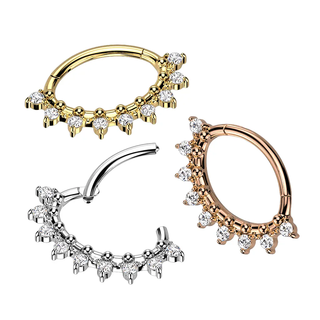 16G Oval Flower Hoop • Clicker Ring • Nose Ring • Septum Ring • Seamless Hoop • Hinged • Helix • Cartilage Piercing • Daith • Earring
