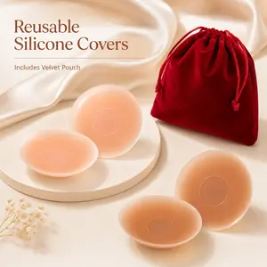 VIRAL Non-Adhesive Nip Covers - NO GLUE OR ADHESIVE - 100% Silicone - Seamless Inserts For Workout & Swim - Rinse & Reuse