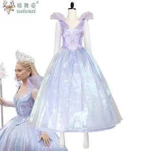 Glinda Movie Wiked 2 Evil Witch Adult Women Cosplay Costume Magic Purple Dress Halloween Party Carnival Masquerade Fancy Outfit