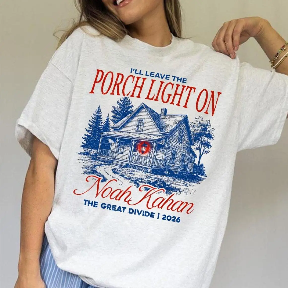 Comfort Colors® Porchlight Noah Kahan Unisex Cotton T-Shirt, Sweatshirt, Hoodie, Simple Look, Easy to Match, Clean Lines, Minimalist Look