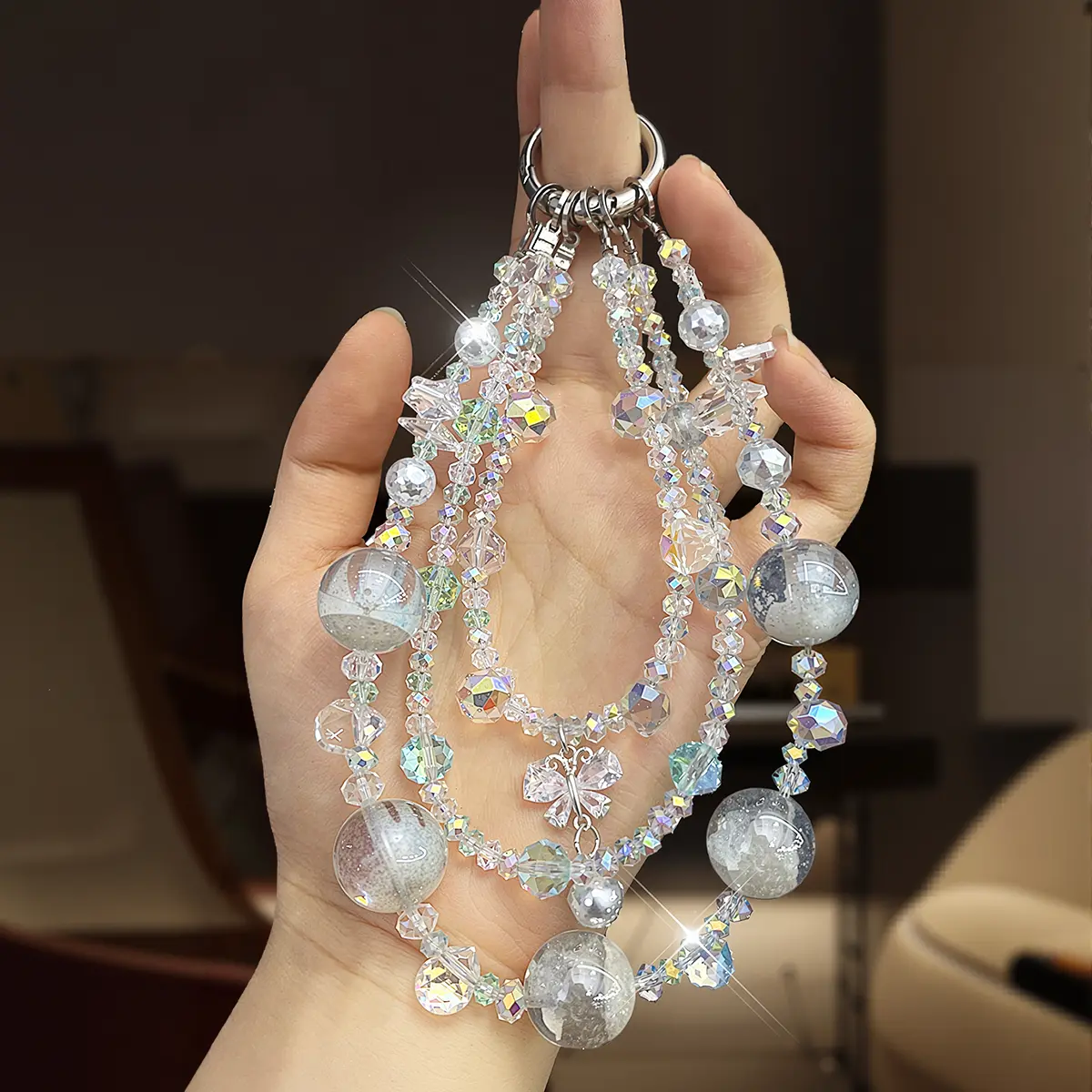 【CUCKOO DIY DZ35 Decorative Pendants 】Premium Crystal Pendant Light Luxury Fashion Phone Chain, Top selling, Dreamy Crystal Beads, Boutique Instagram Style Fashion Pendant, Safe , Gradient Color, Popular Elements