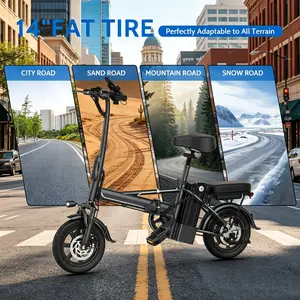 B 2026 Upgraded 14" Compact Mini Electric Bike 500W(750W Peak) Pure Aluminum Frame, 22MPH Speed, 40 Miles Range, No Sweating Commute with Electric Assist for Hills & Long Distances