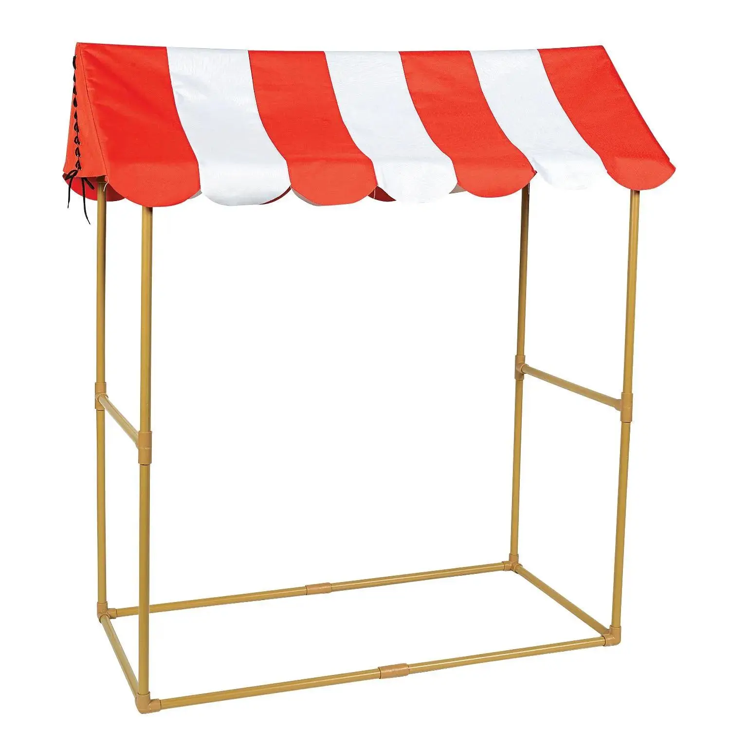 Red & White Striped Big Top Carnival Polyester Tabletop Tent with Frame