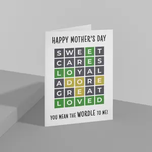 Wordle Mother's Day card, trendy  Mother's Day card, cute Mother's Day card, funny Mothers Day card