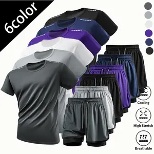 2026 Summer New Sports Tight-Fitting Set, Comfortable High-Elasticity Yoga Set, New Summer Lightweight Quick-Dry Pants, Two-in-One Sports Pants, Breathable Fitness Short Set for Older Children Running Training