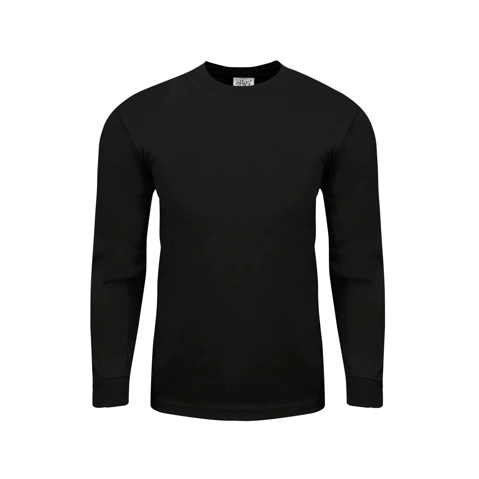 Shaka WearMen's Long Sleeve Heavyweight Cotton T Shirt –Max Heavy 7 Ounce  Crew Neck Plain Tee Top Tshirts Regular Collar Crewneck Menswear  Basic
