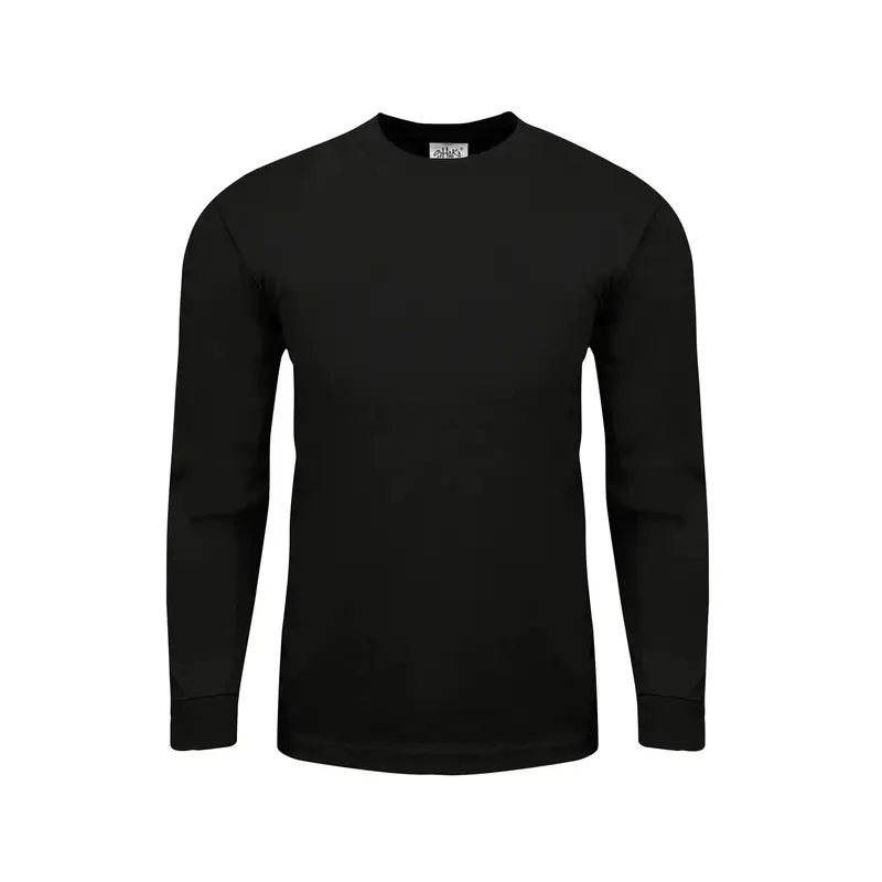 Shaka Wear Men's Upside Down Husband Shirt - 7 oz Heavyweight Cotton Long Sleeve Crew Neck Plain Basic Menswear Top