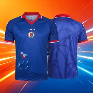 2026 Haiti National Home And Away Blue White And Red Short Sleeve Soccer Jersey Fans Version Breathable