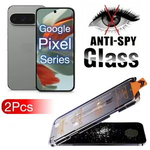 2-piece set supports ultrasonic fingerprint unlocking, suitable for Google Pixel 10 9 9a 8 8a 7 7a 6a 6 Pro XL phone screen tempered glass protective film Protector, automatically locates without dust, protects privacy and prevents peeping Accessories