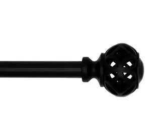 1/2 inch Black Cage, 48” to 84" Width, Single Curtain Rod Set