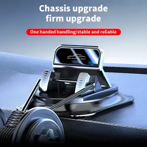 Car phone holder, 360° rotation, suitable for car navigation and dashboard use, adjustable angles for horizontal and vertical screens, suction cup mounting for non-slip stability, compatible with iPhone and Android phones