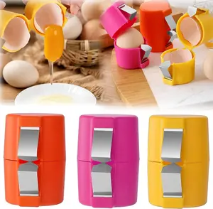 3 PCS Egg Shell Opener, 2025 New Egg Cracker Tool for Raw Eggs, Portable Egg Shell Opener Tools, Handheld Eggs Breaker r Egg Cracker and Separator