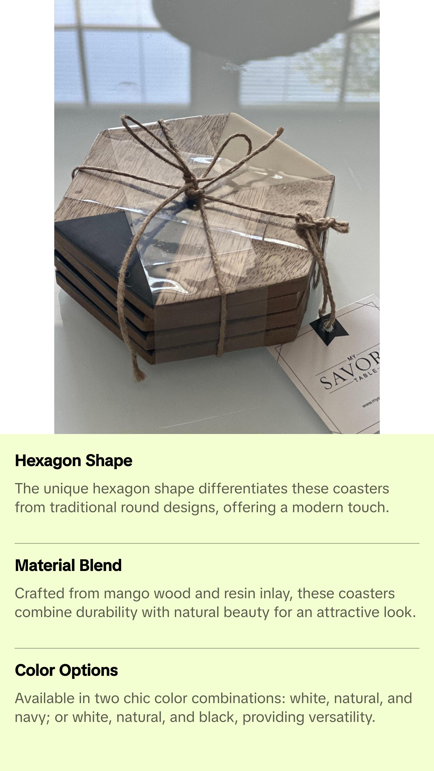 Mango + Hexagon Coasters Set Tableware