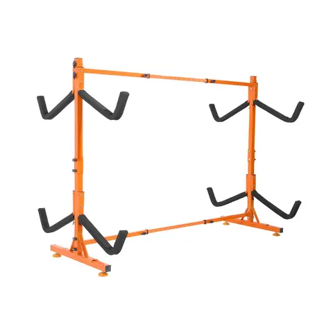 【toolupgrade】VEVOR Freestanding Kayak Storage Rack Kayak Stand for 4 Kayak Canoe PaddleboardHeavy-duty Steel Kayak Hanger Holder with Padded Arms and Adjustable Width220LBS Max Loadfor Indoor Outdoor Garage