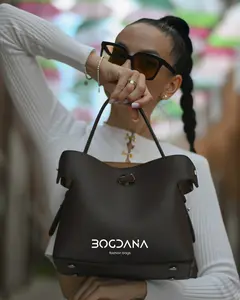 Bogdana Tim Elite Bag - 100% Premium-Quality Genuine Calf Leather with Detachable Strap & Zippered Cosmetic Pouch for Versatile Use