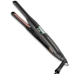 Thirtek Pencil Flat Iron, Small Flat Irons for Short Hair, Beard and Pixie Cut, 3/10 Inch Ceramic Tourmaline Mini Hair Straightener Dual Voltage with Adjustable Temperature, Auto Shut Off