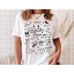 Catholic Saints Shirt For Women Cute Religious Confirmation Gift All Saints Day Mom Grandma Tee