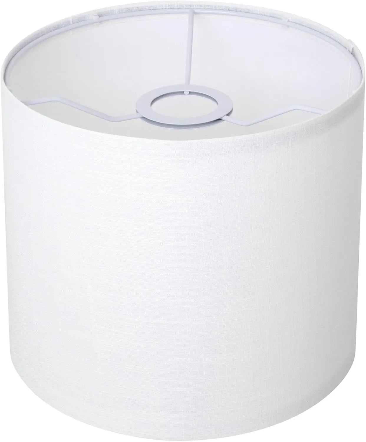 White Linen Small Drum Lampshade, 8.66" Top x 8.66" Bottom x 7.87" High Lamp Shade, Lamp Shade Replacement for Table and Floor Lamps, Pendant Light,Handcrafted Lampshade,sy Asmbly