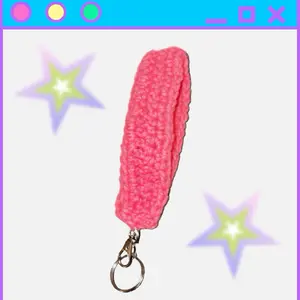 Hot pink wristlet keychain
