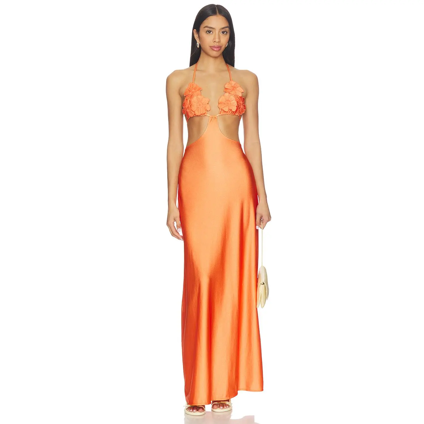 BOAMAR Ochre Long Dress in Coral