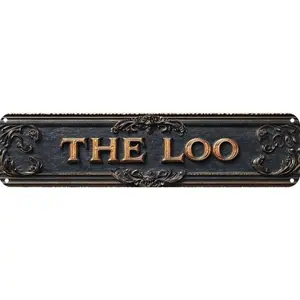 Vintage  The Loo Sign Retro Metal Sign Rustic Farmhouse Design for bathroom Decoration - bathroom Funny Wall Art Plaque 4x16 Inch