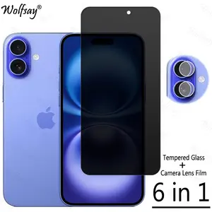Privacy Screen Protector For iPhone 16 Anti-Spy Tempered Glass For iPhone 16 Plus 16 Pro Max Camera Glass For iPhone 16 Glass