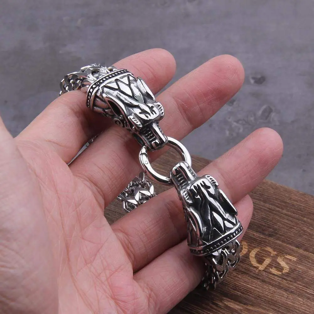 Rock Viking Dragon Charm Bracelet