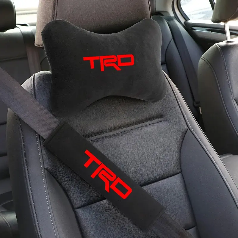 Fashion Car Seat Belt Shoulder Pads, Cervical Spine Cushion Headrest Neck Pillow, Automotive Auto Accessories for Toyota Trd Camry Rav4 Land Corolla Levin 86 Yaris Aygo Hilux