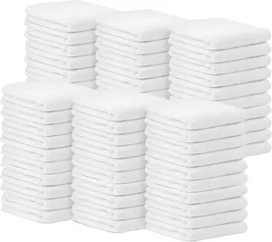 Terry Bar Mop  (Value Pack of 60) Size 14"x17"  Absorbent and Durable, Multipurpose Cleaning Rags, Cotton Cleaning Cloths, Terry Cloth Rags,  Shop Rag (White)