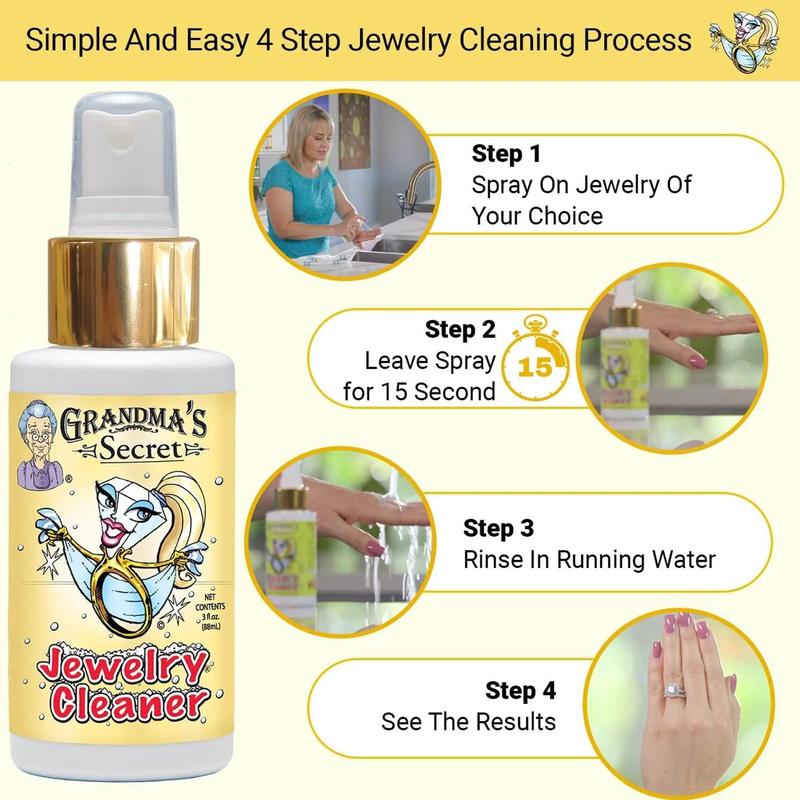 Grandma’S Secret Jewelry Cleaner Spray Gold Silver Cleaning Solution Tarnish Remover 3Oz Grandma'S Secret