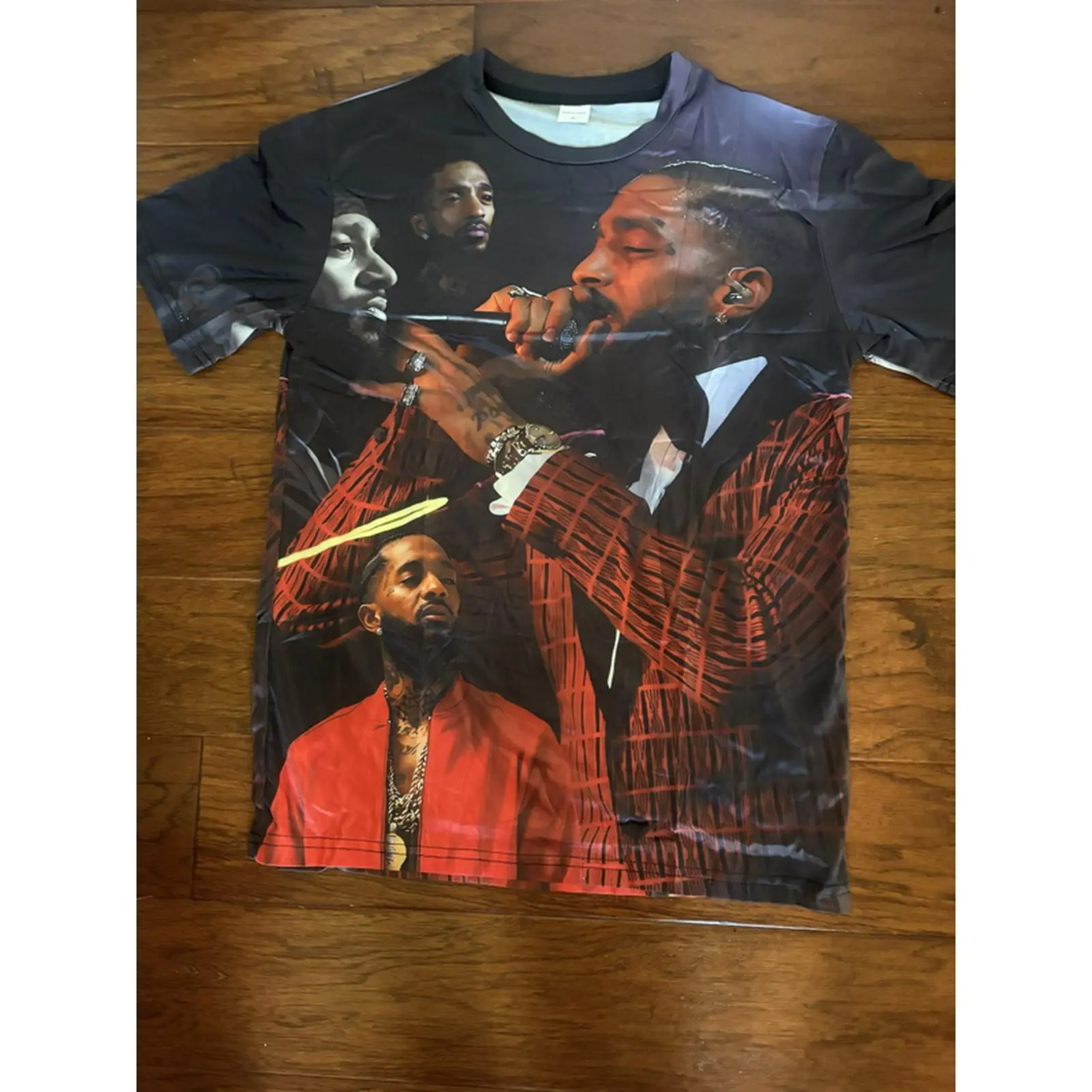 Nipsey Hussle Shirt - Black T-Shirt with Nipsey Hussle Design, Short Sleeve, Casual Style, Perfect for Daily Wear