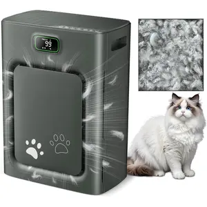 Pet Air Purifier for  Large Room 2500 sq ft,H13 HEPA Washable Double-Sided Filter,Air Cleaner for  Dander Odor  Pollutant  Dust,PM2.5 Air Quality ,Auto Mode,P358 Black