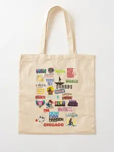 Sale up to 50%, Limited flash Deal, Musical Theater Sticker Shirt Inspired by Broadway Shows Cotton Tote Bag