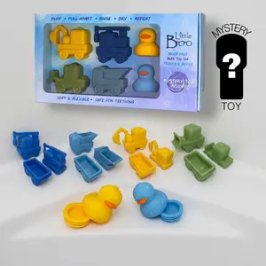 Pop It Open Bath Toys Mold Preventing 16pc Bath Toy Set - 7 Pull-apart Toys for Teething Babies - Trucks & Ducks Developmental Design- Easy Clean - Includes Mystery Toy - Safe for All Ages - Christmas Gift Mother’s Day Gift Spring Easter Summer Pool Toys